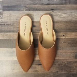 NWT Lucky Brand Leather Mule in Cognac Size 8